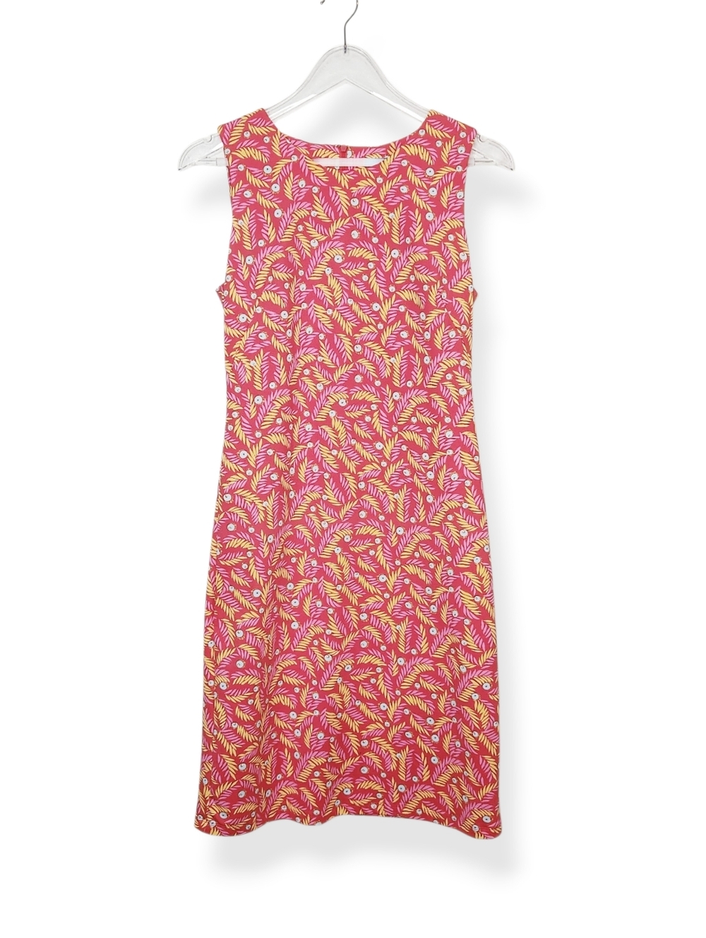 J. McLaughlin Catalina Knit Sleeveless Tropical Print Sheath Dress Size Small